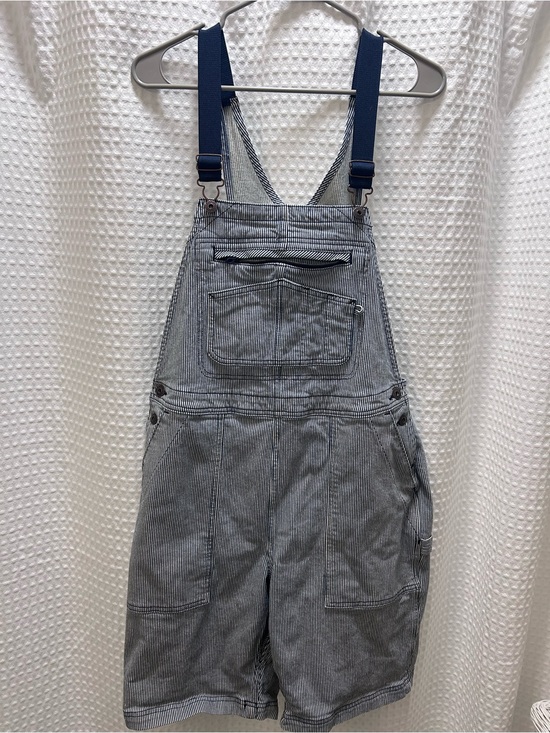 Duluth Trading Co Denim - Duluth Trading Company Women's Navy Blue Pinstripe Dungarees-overalls, Medium